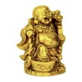 thumbnail image 5 of Decorative Good Plated Luck Laughing Buddha Idol Statue Showpiece (Resin, 13 cm X 12 cm) Fengshui Item, 5 of 5
