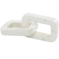 thumbnail image 6 of 10" x 3" White Marble Geometric 2 Link Chain Sculpture, by DecMode, 6 of 12