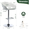 thumbnail image 3 of Wubio Adjustable Bar Stool with Hollow Back and Arms, Modern PU Leather Swivel Barstool, Airlift Counter Height Bar Chair for Kitchen Dining Room (Pearl White), 3 of 18