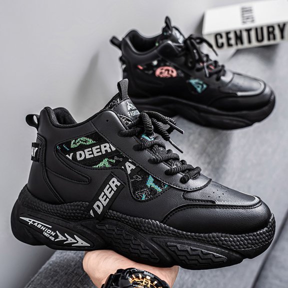 Contemporary Premium Urban Outdoor Hiking And Walking High-Top Athletic Footwear, Stylish Men'S Shoes Ideal for Students, Adaptable Casual Youth College Trend Footwear for Men