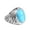 Silver Blue, variant on Men's Stainless Steel Personalized Retro Oval Agate Blue Gemstone Rings Punk Biker Ring Silver Size 11
