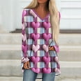 thumbnail image 2 of Dwralegc Valentine Clothes for Women Funny V Neck Casual Tops Spring Fashion T Shirts Heart Graphic Long Sleeve Blouses Dark Purple XL, 2 of 5