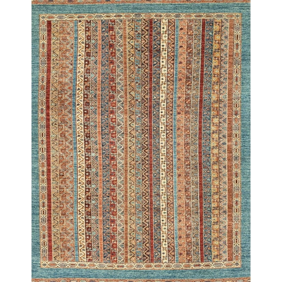 Ahgly Company Indoor Rectangle Abstract Sand Brown Oriental Area Rugs, 8' x 10'