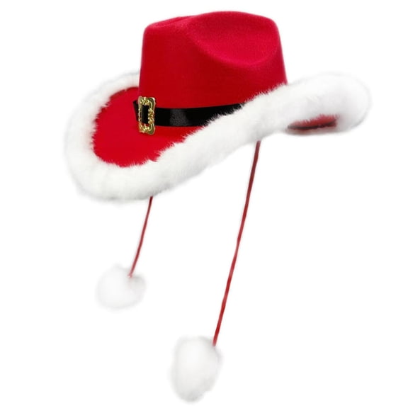 yuksok Christmas Cowboy Hat Wide Brim for Stage Performance Party Favors Photo Prop