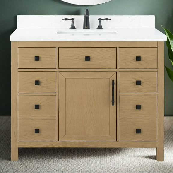 Lavanti Oakford Solidwood 36-inch Bathroom Vanity with Sink - Stylish Oak