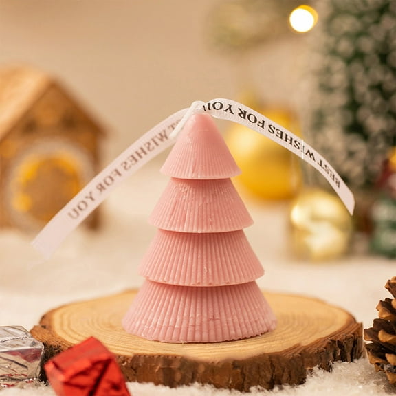 Konghyp Christmas Tree Scented Candle, Holiday Home Decor, Pine Tree Fragrance Wax Candle, Xmas Table Decoration, Scented Wax Candle for Christmas, Aromatherapy Gift, Decorative Candle