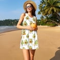 thumbnail image 3 of Balery Lovely Avocado Vestidos de verano para mujer con estampado: vestido holgado sin mangas, vestido playero informal y cómodo para días calurosos., 3 of 7