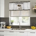thumbnail image 4 of 2 Pack Vintage Coffee Valances for Windows Bedroom Living Room Window Treatments, Modern Farmhouse Wooden Black Brow Plaid Rod Pocket Valance Drapes Short Kitchen Curtains Over Sink 42"x12", 4 of 8