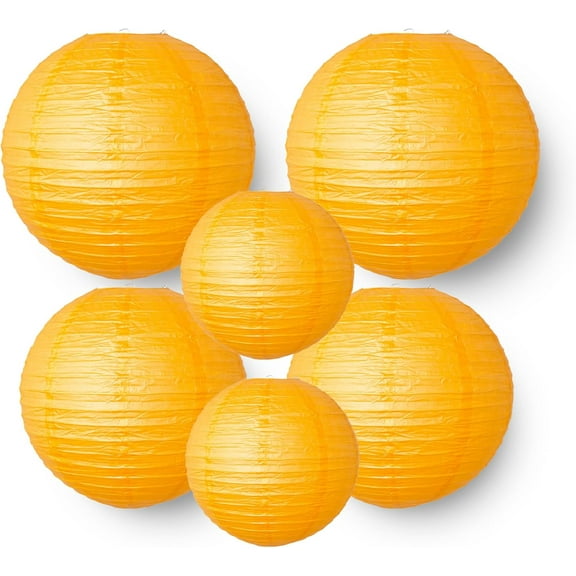 Paper Lanterns Party Decorations 6 PCS Round Hanging Lanterns Chinese Japanese Paper Lantern Lamp for Birthday Wedding Baby Bridal Shower Christmas Home Decor