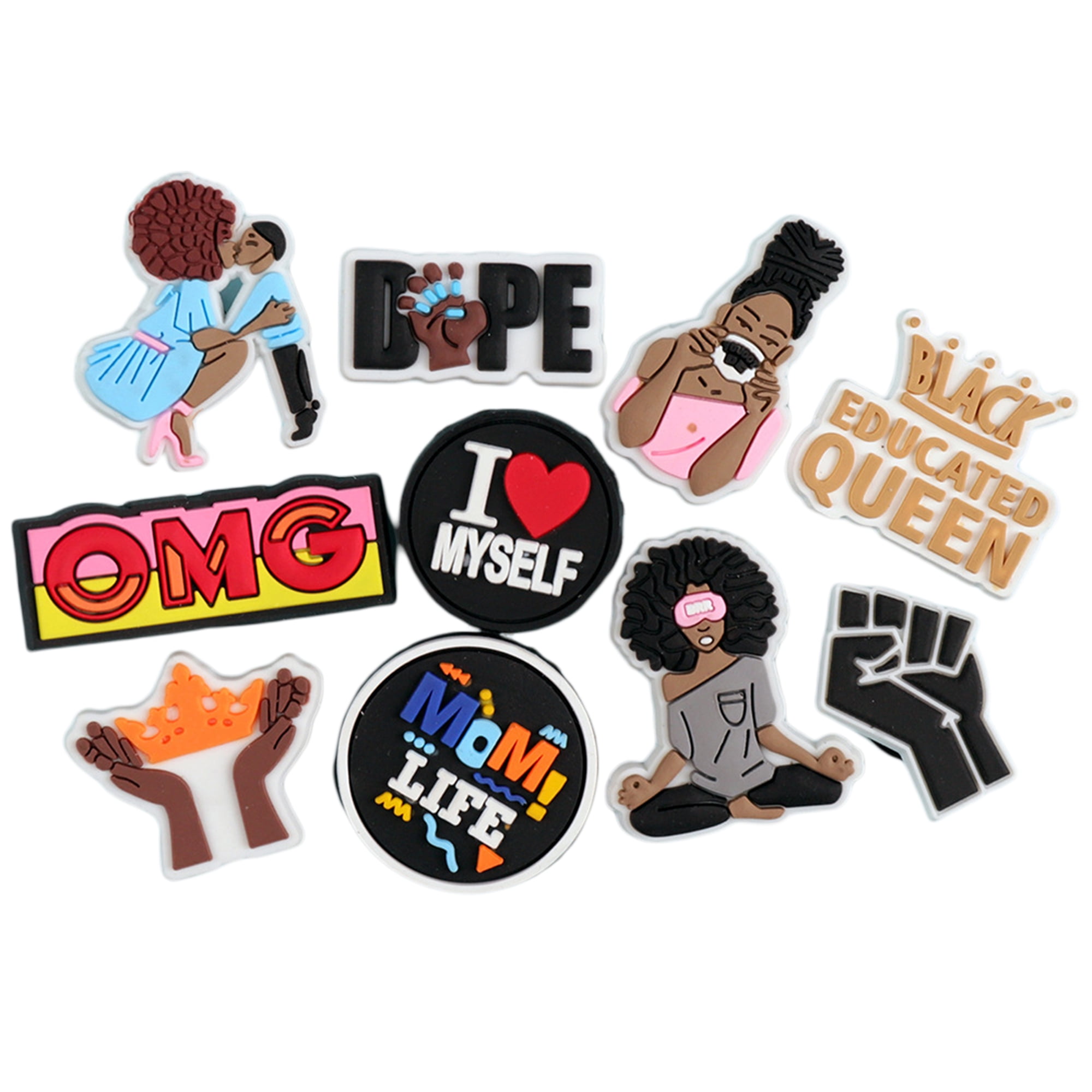 sunisery cartoon shoe charms 20pcs black lives matter decoration for clogs wristband bracelet walmart com