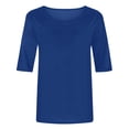 thumbnail image 5 of Womens 2026 Half Sleeve Tops Solid Color Summer Spring Tees Fashion Crewneck Blouse Loose Soft Trendy Clothing Dressy Lightweight Comfy Outfits Going Out Tops Ladies Fashion Trendy, 5 of 5