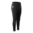 thumbnail image 2 of Women's Thermal Yoga Tights, High Waist Warm Fleece Lined Compression Leggings, Winter Workout Running Pants with Pockets, Black, L, 2 of 12