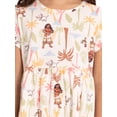 thumbnail image 3 of Moana Girls' Allover Print Dress with Short Sleeves, Sizes 4-12, 3 of 7