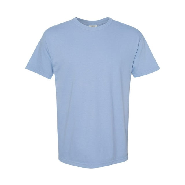 T-Shirt Épais Teint en Pièce, L, Denim Délavé