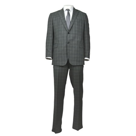 New Brooks Brothers Mens Dark Gray Plaid Regent Fit Two Piece Suit Sz 43R 36W 0648-1