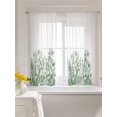 thumbnail image 3 of Wildflower Leaf Curtains 45 Inch Length,Sheer Curtains for Bedroom Living Room Window Green Floral Botanical White Watercolor Rod Pocket Drapes Kitchen Curtains Small Half Window 42"x45" 2 Panels, 3 of 6