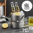 thumbnail image 3 of de aislado de material acero inoxidable de doble pared con tapa y pinzas para [1,], asa portátil, para enfriar cerveza, champán perfecl Cubeta de hielo, 3 of 8