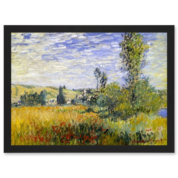 Painting Monet Vetheuil Landscape Old Master Artwork Framed Wall Art Print A4
