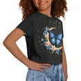 thumbnail image 2 of DISNIMO Butterfly Tshirt for Girls Flower Tee Girl Moon Shirt Kids Short Sleeve T Shirt Children Tops for Girls 6-8 Shirts for Girls Animal Shirt for Girls Clothing Shirts Sport Tees Girls Graphic, 2 of 7