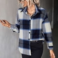 thumbnail image 2 of Cárdigan a cuadros, camisa a cuadros para mujer, camisa a cuadros alta con botones para mujer, camisa a cuadros para mujer, características líderes en su clase, 2 of 7