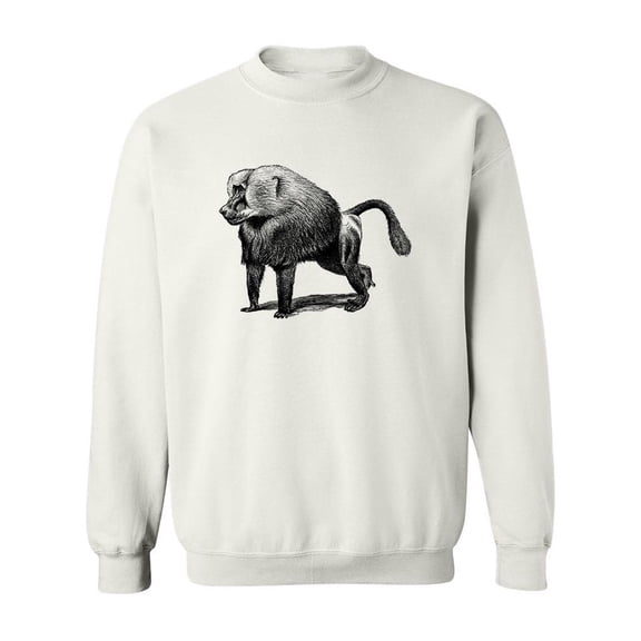 Baboon Sketch Sweatshirt Men -Image by Shutterstock, Male 4X-Large