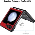 thumbnail image 5 of Case for Samsung Galaxy Z Flip 5 (2023) PU Leather Back & Hard PC Bumper Phone Case for Galaxy Z Flip 5 5G - Red, 5 of 13