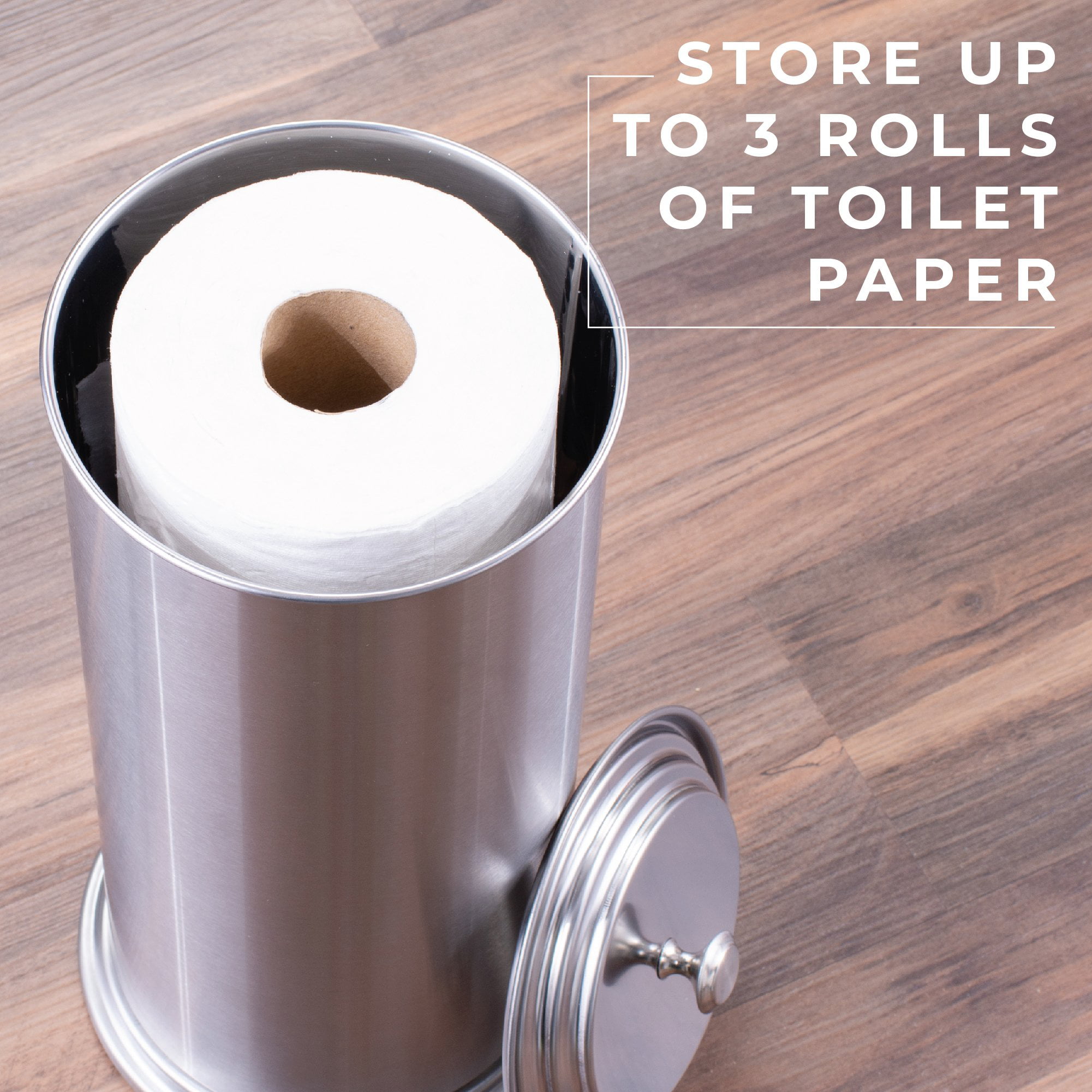 zccz Toilet Paper Holder Stand with Reserve, Free Standing Toilet Roll Stand Toilet Paper Tissue Stand Include Cell Phone Shelf, Portable Toilet Paper