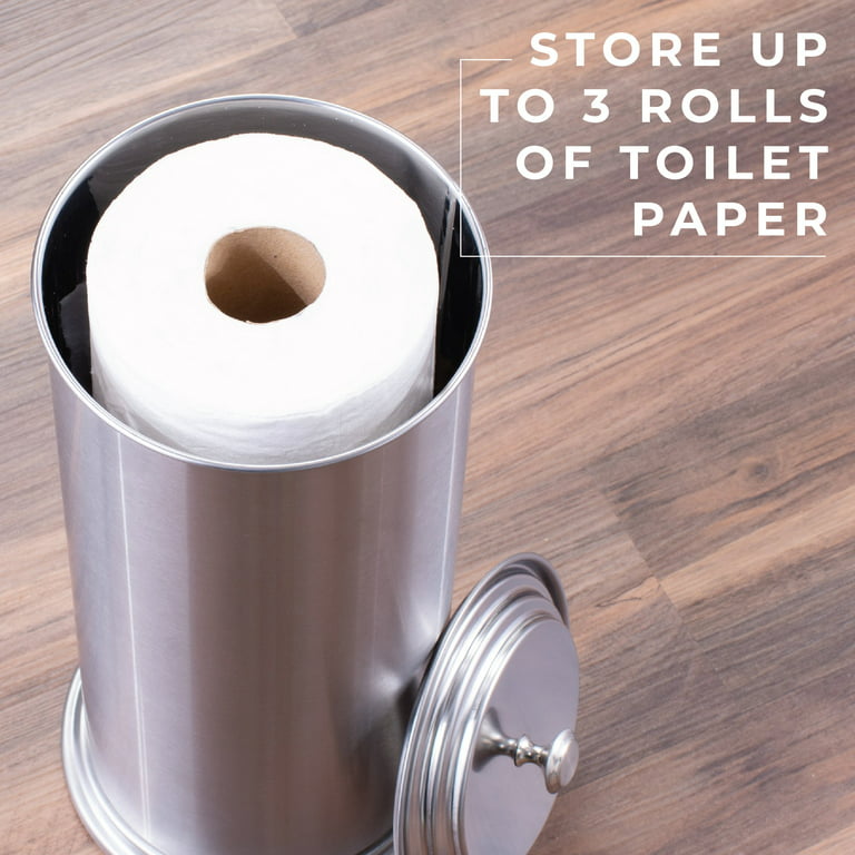 Freestanding Toilet Paper Holder Canister for Large and Extra