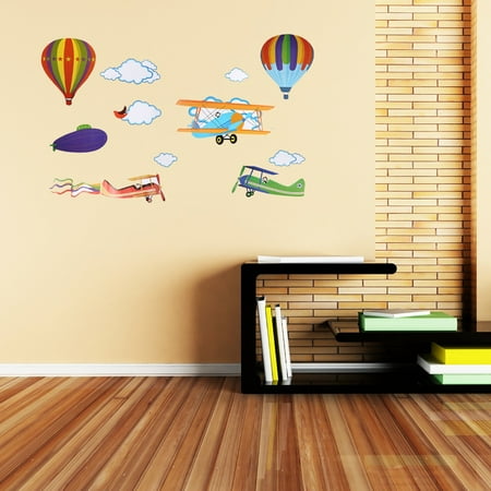 Rdeghly Pvc Sticker Mural Avion Ballon De Feu Nuage Vinyle Art Decalque Enfants Chambre Decor De Bebe Amovible Sticker Mural Autocollant Mural Maison Walmart Canada