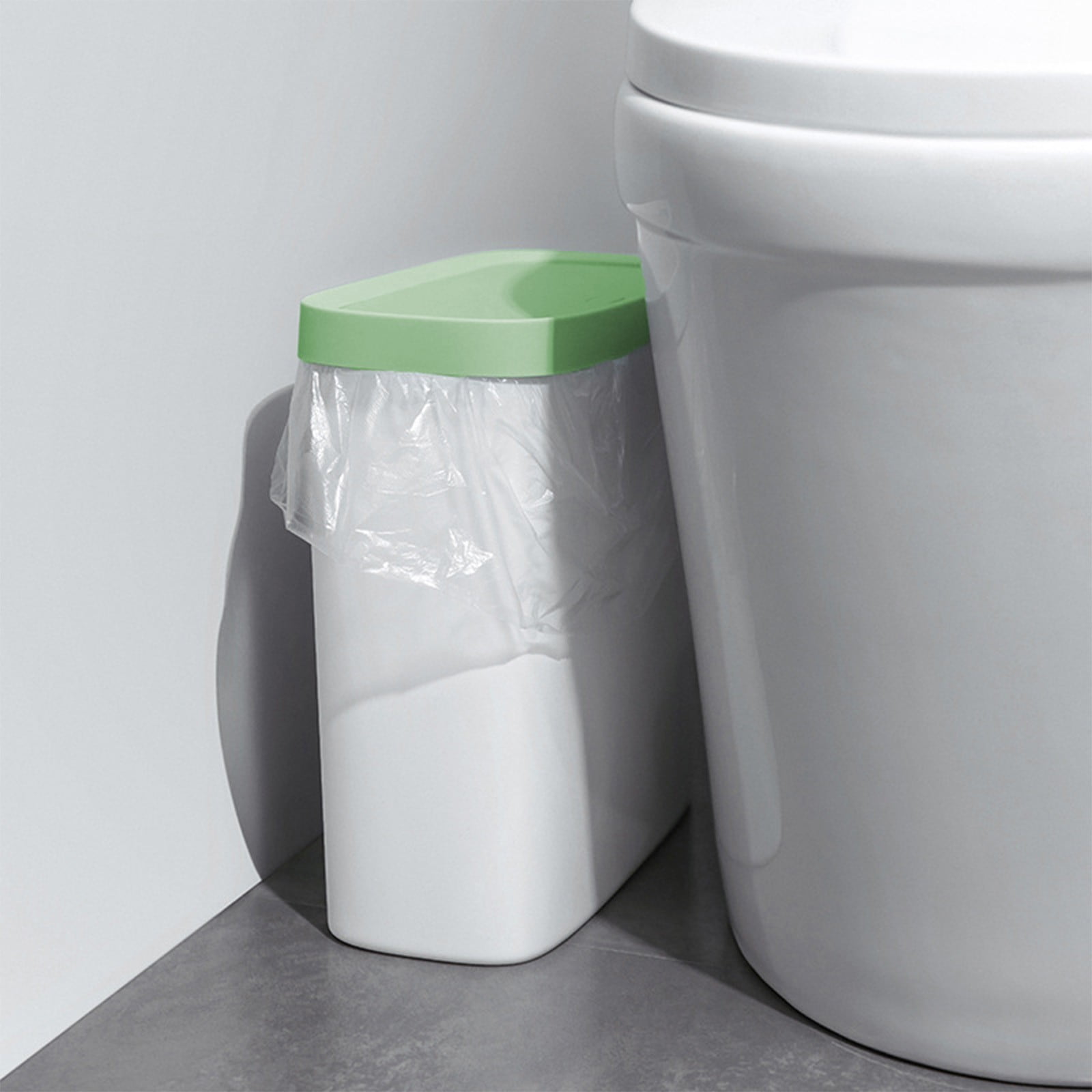 Kitchen Trash Can, Step-On Garbage Can with Lid, Tall Kitchen & Bathroom Trash Can, Small Office Waste Bin, Green - Xuniizn