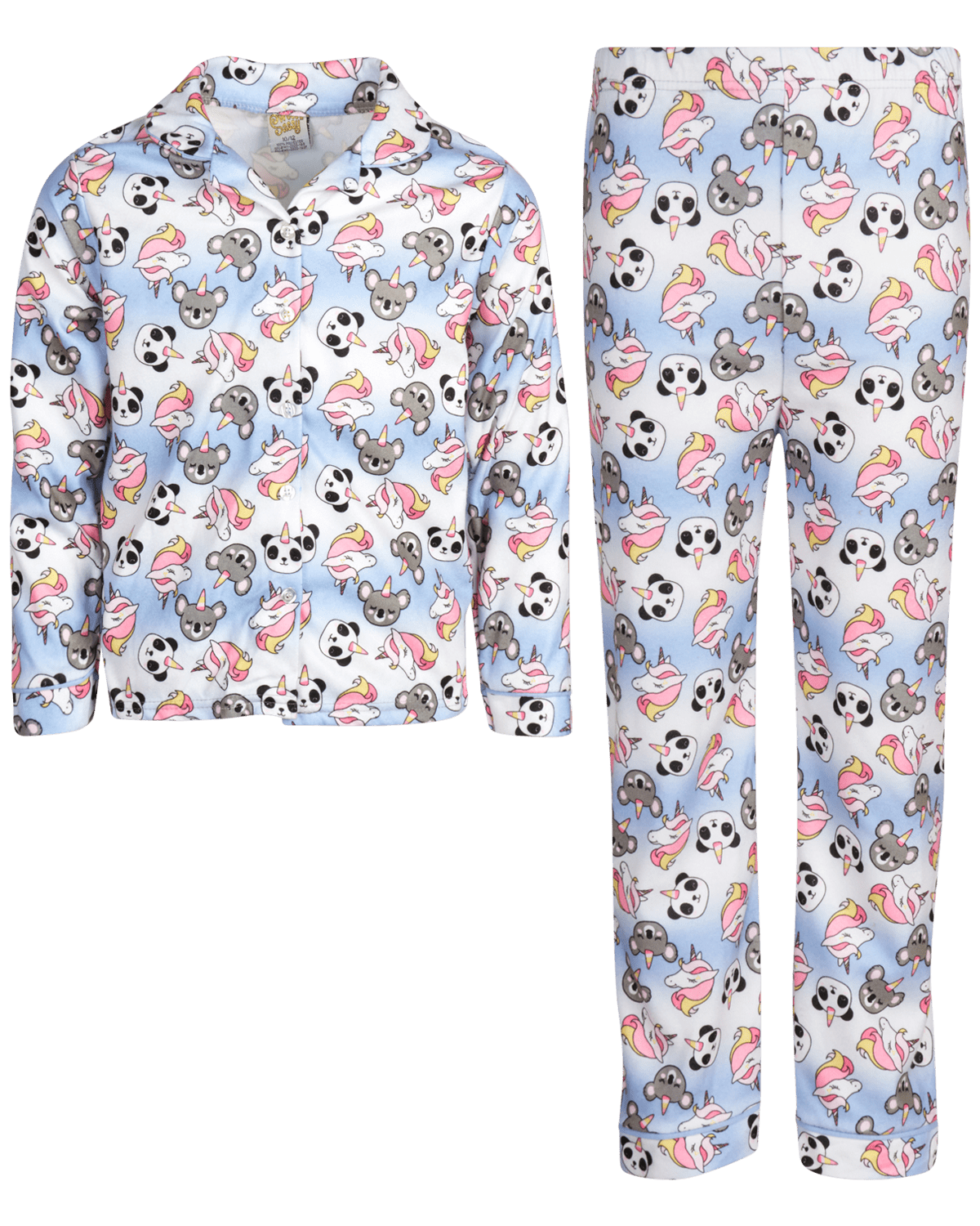 Sweet & Sassy Girl's Flannel Pajamas 2 Piece Long Sleeve Button Down