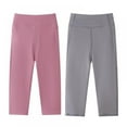 thumbnail image 3 of GYRATEDREAM Girls' Active Leggings - 2 Pack Below Knee Length Performance Yoga Pants with Pocket (Little Girl/Big Girl) 4-13 Years, 3 of 17
