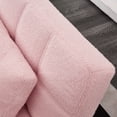 thumbnail image 5 of 35.5" Convertible Single Sofa Chair,Small Futon Chair with Adjustable Backrest,Comfy Armless Accent Chair with Pillow,Modern Mini Couch Bed with Gold Metal Legs for Living Room,Bedroom,Pink, 5 of 8