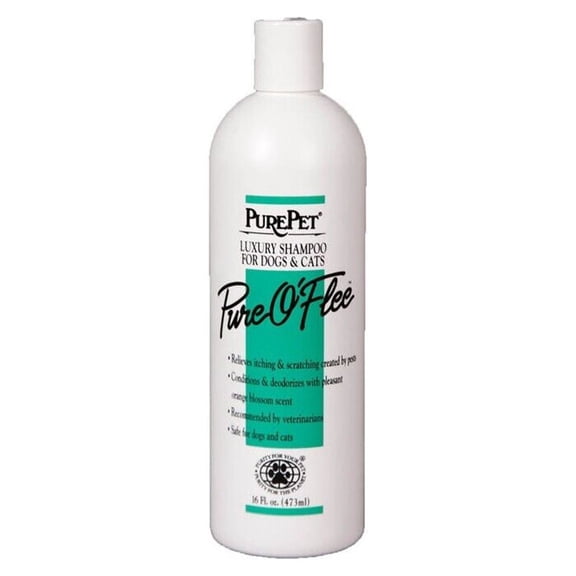 PurePet Pure O'Flee Dog and Cat Conditioning Shampoo Concentrate Dilutes 10 to 1 (16 ounce)