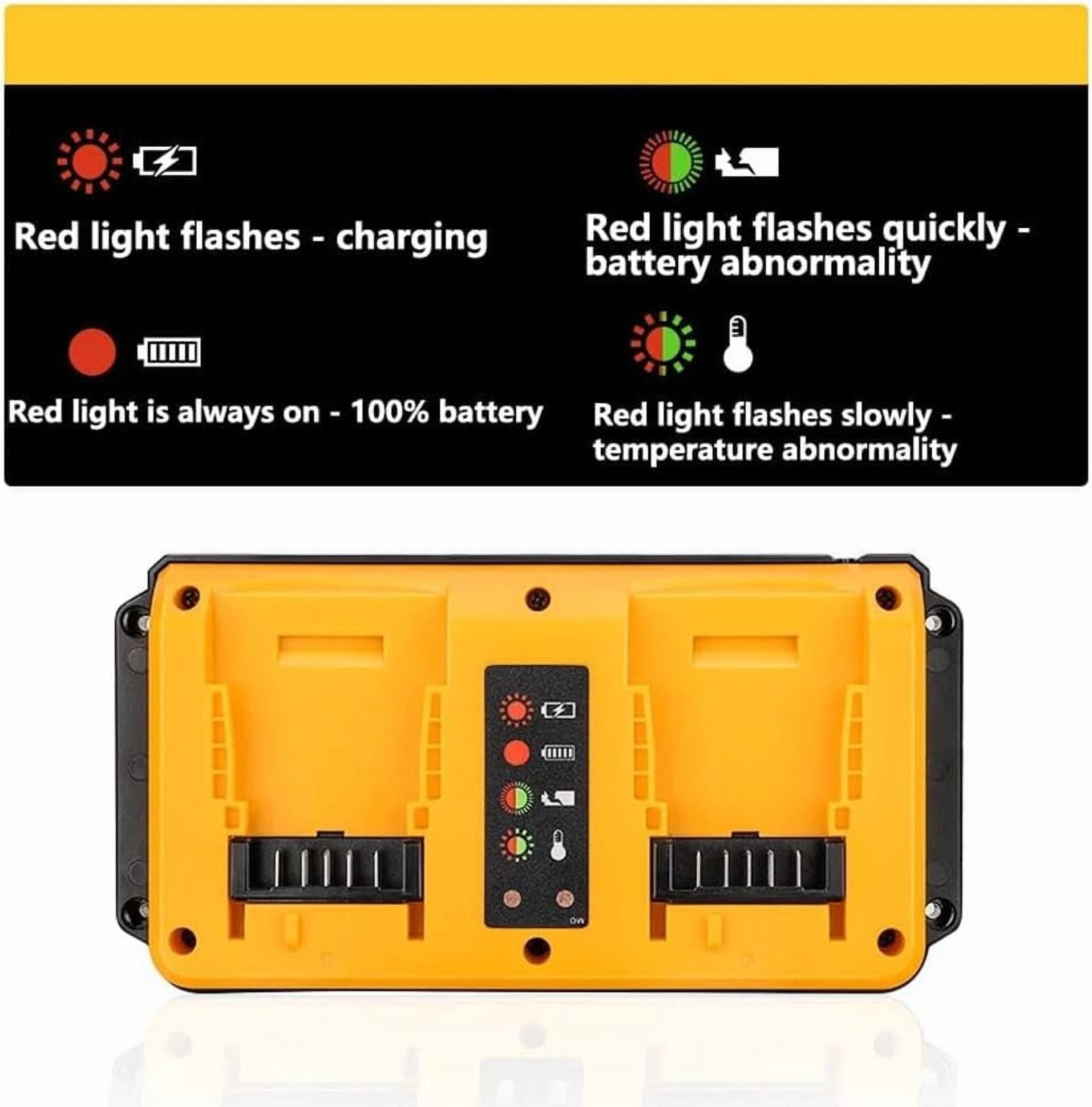 Portable Dual Ports Charger For Dewalt 18V-20V Lithium Battery Rechargeable DCB207 DCB206 DCB204 DCB203 Fast Charger