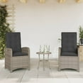 thumbnail image 1 of vidaXL Chaises de Jardin Inclinables d'Extérieur 2 Pcs avec Coussins Gris Rotin Poly, 1 of 5