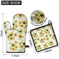 thumbnail image 6 of White Sunflower Kitchen Oven Mitt and Pot Holder Sets 2 Pcs for Baking, Cooking and Grilling, Heat Resistant Up To 392 °F, 6 of 7