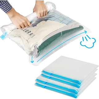 10Pack Travel Space Saver Bags, Reusable MEZOOM Vacuum Travel Storage Bag,  Saves 75% of Storage Space , Roll-Up Compression, No Need For Vacuum