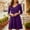 A Purple, variant on Ygbgbb Women's Spring Summer Casual Dress Long Sleeve V Neck A-Line Midi Dress Sequin Formal Party Dress for Wedding & Cocktail Evening Events Black XXL