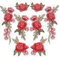 thumbnail image 1 of 8 piezas de parches bordados de flores, parches para coser, parches de rosas para jeans, ropa, sombreros y zapatos, 1 of 5