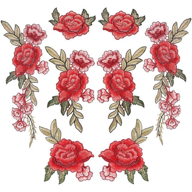 8 piezas de parches bordados de flores, parches para coser, parches de rosas para jeans, ropa, sombreros y zapatos