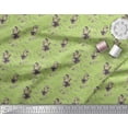 thumbnail image 3 of Soimoi Green Poly Georgette Fabric Leaves,Women & Lipstick Fashion Print Fabric by the Yard 52 Inch Wide, 3 of 3