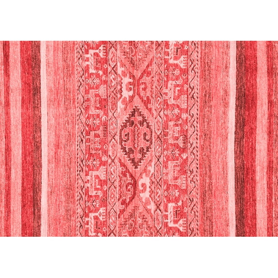 Ahgly Company Indoor Rectangle Abstract Red Modern Area Rugs, 2' x 5'