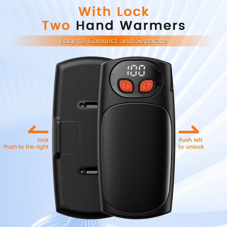 Hand Warmers Rechargeable 2 Pack,6000mAh Electric Handwarmers,LED ...