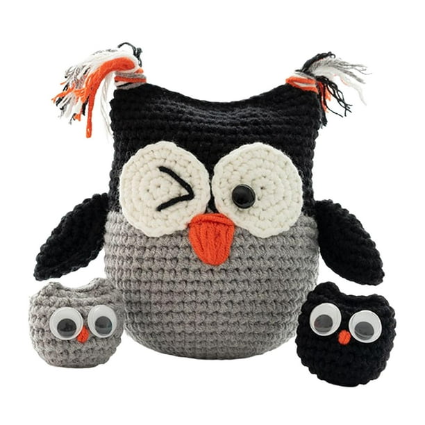 Billuyoard Kit de ganchillo DIY juguete de tejer a mano clásico para regalo de cumpleaños adultos principiantes negro Almacenamiento y organización del hogar Negro