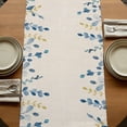 thumbnail image 5 of Table Runners 72 Inches Long Dress Scarves, Blue Eucalyptus Farmhouse Kitchen/Dining Table Runner, Coffee Tablerunners, Farmhouse Weeping Leaves Linen 13x72 Inch, 5 of 9