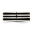 thumbnail image 5 of Auriga Fine Jewelry Titanium Black IP-plated Striped 8mm Band for Men Size- 12.5, 5 of 6