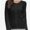 Black, variant on Women's Long Sleeve Button Down Crew Neck Classic Sweater Cardigan