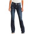 thumbnail image 2 of uublik Jeans for Women Low Rise Straight Jeans Loose Wide Leg Stretchy Denim Pants with Pockets, Blue, 2 of 6