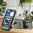 thumbnail image 4 of For iPhone 16 Plus Case K-Shaped Kickstand Leather+PC+TPU Phone Cover - Green, 4 of 5